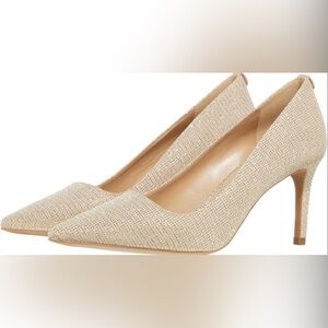 Michael Kors Alina Flex Pump Pale Gold Glitter Chain Mesh - Size 10M (NIB)